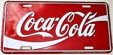 Coke Coca-Cola Soda Logo Metal Embossed Advertising License Plate NOS New 1998 picture