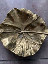 Vintage Va Metalcrafters Brass Ginko Leaf Tree Of Heaven Dish picture
