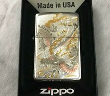 Zippo Dragon Electroformed Plate Silver Processing Ryu Oil Lighter Japan New picture