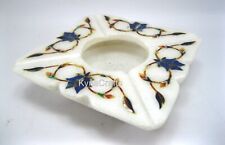 4.5 Inches Marble Cigar Holder Lapis Lazuli Stone Inlaid Ash Tray for Bar Decor picture