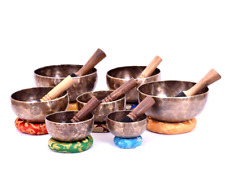 4 inches to 9 inches Full moon singing bowl set of 7 - Chakra Bowls Seven -yoga picture