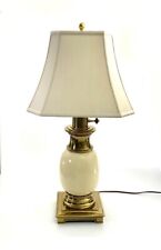 Lamp Heavy Brass with Shade Vintage Traditional Hollywood Regency   picture