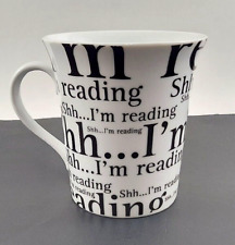 Barnes & Noble Book Reading Bookworm Coffee Cup Mug ~ Shh ... I'm reading ~ 12oz picture
