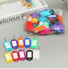 50 PCS Key Tags W/ Split Ring Fobs ID Card Name Label Luggage Plastic Keychain picture
