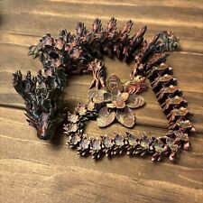 Articulated Cherry Blossom Dragon 17 Inch Bronze Gold Color. Fidget Stress picture