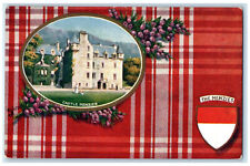 c1910 Castle Menzies Aberfeldy Scotland Oilette Tuck Art Red Plaid Postcard picture