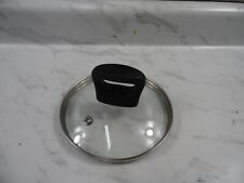 🎆Glass LID Replacement black handle Round Handle 5 3/8 Inches Inner Lip🎆 picture