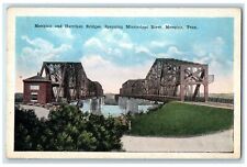 c1910's Memphis And Harrihan Bridge Scene Spanning MS River Memphis TN Postcard picture