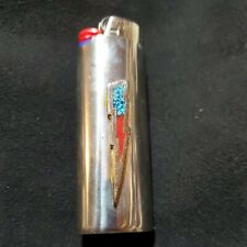 Vtg Lighter Case Lightning Bolt Western Cover Holder Turquoise Silver fits Bic picture