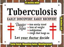 Metal Sign - 1929 Tuberculosis Warning - 10x14 inches picture