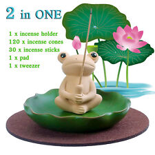  Frog Incense Holder Stick Backflow Incense Burner Calm Lotus Meditation Decor picture