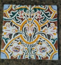 Large Spanish Antique tile from Spain Multicolor made of terra cotta  picture