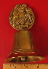 VINTAGE 1953 BRASS BELL DIEU DROIT ET MON MILITARY STYLE CREST BELL NICE  picture