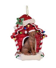 Chocolate Lab Christmas Dog House Ornament picture