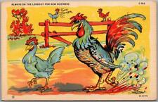 1940s Artist-Signed RAY WALTERS Linen Postcard 