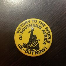 Vintage Protest South Africa/USA Pro Civil Human Rights Pin Pinback Button picture