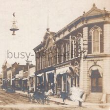 Vintage 1900s RPPC Bakery Hotel Street Scene Horse Buggy Avoca Iowa Postcard picture