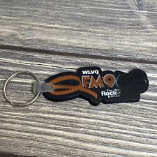 Vintage WLVQ FM 96.3 Rock-n-Roll Experience Black Plastic Key Chain Ring A1 picture