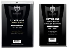 100 Max Pro Silver Age Comic Book Archival 2-mil Bags + Acid Free Backer Boards picture