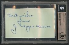 J. Edgar Hoover signed autograph auto 2.5x3.5 cut First FBI Director BAS Slabbed picture