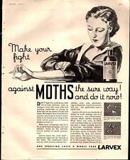 1933 Larvex Moth Spray Pesticide Make your fight... Vintage Print Ad 1030 picture
