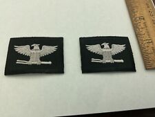Pair Police,Law Enforcement, Colonel Eagle Collar Patches Black & Grey picture
