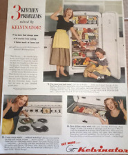1949 print ad - Kelvinator refrigerator cute little girl mom family ADVERTISING picture
