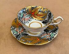 Rosina vintage Gold Lily china tea cup & saucer porcelain coffee 4852 floral picture