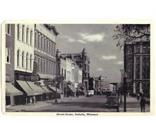 c1944 Street Scene Sedalia Missouri MO Drug Store Old Cars Postcard picture
