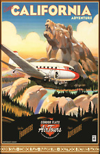 Disney's California Adventure Condor Flats Grizzly Peak Retro Poster Print 11x17 picture