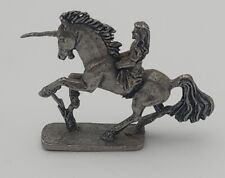 Vintage 1983 Ral Partha Pewter girl riding on Unicorn figurine picture