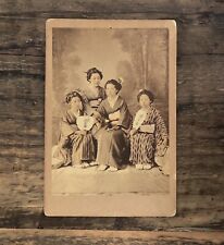ANTIQUE PHOTO HAND TINTED JAPANESE WOMEN  DATED 1888 / 1800S MEIJI JAPAN GEISHA picture