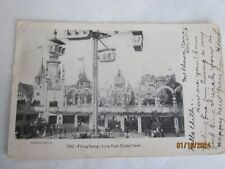 Vintage Post Card, Coney Island 1904-1907 Flying Swings Luna Park picture