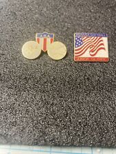 2 USED Vintage Olympic ASA/USA Olympic Softball Team Lapel Pin Hat Pins- NICE picture