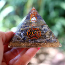 Natural Blue Kyanite Orgone Pyramid LARGE 3 inch 75mm EMF & 5G Protection picture