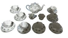 Antique Shelley England Tea Pot Cup Saucer Sugar Creamer Set Fine Bone China picture
