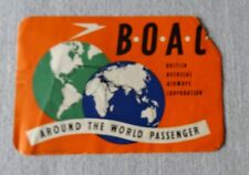 BOAC Airlines Baggage Luggage Label Decal Sticker Vintage Air Travel. Scarce picture