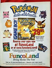 1999 POKEMON Pikachu Edition Nintendo Game Boy - FuncoLand Promo Art Print AD picture