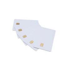SLE4442 Chip Cards w/HiCo 2 Track Mag Stripe Blank White EMV Chip Cards with ... picture