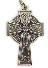 Silver Tone Ornate Celtic Pectoral Cross Pendant, 1 1/4-inch picture