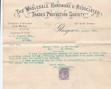 The Wholesale Hardware & Ass. Trades Protection Society 1901 Stamp Receipt 40023 picture