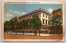 Postcard PA Philadelphia The United States Mint Spring Garden St Linen UNP A3 picture