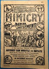 THE STEWARD SIMPLIFIED METHOD OF MIMICRY AND PARLOR AMUSEMENTS (1st. ed) picture