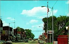 Street View Mobil OIl Sign Cars Phillips Wisconsin WI UNP Chrome Postcard Unsued picture