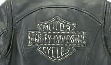 WOMEN'S HARLEY DAVIDSON BLING SWAVORSKI CYCLE DIVA CRYSTALS LEATHER JACKET SMALL picture