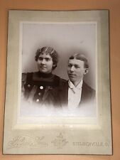 Antique Photo On Board 1800’s Happy Couple Filson Photography Steubenville OH picture