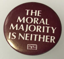 1980s Morals Morality Peace Cause Protest Counter Culture Button Pin Pinback picture