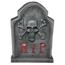 Gemmy Sonic Tombstone RIP Skull Crossbones Lights & Sounds Screams. Halloween picture