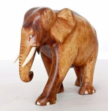 WOOD Elephant Sculpture lucky gift sculpture Hand Carved  Wood Figurine NEW 2023 picture