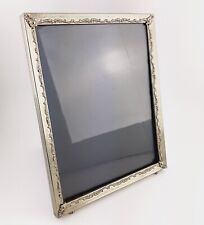 Vintage 8x10 Antique Brass Ornate Footed Picture Frame Table Top picture